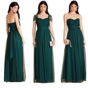 Birdy Grey Christina Convertible Dress Emerald Tulle Bridesmaid Formal